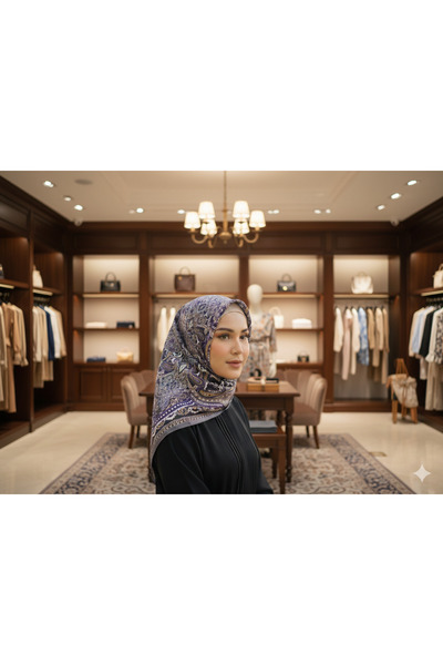 MİSS İPEK منقوشة ملونة غير قابلة للانزلاق وشاح ناعم الحجاب حزمة المهر