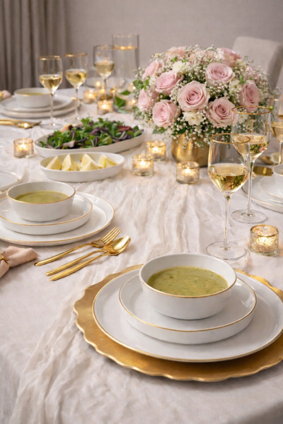 Kütahya Porselen V Form 8 Kişilik 35 Parça Yemek Takımı