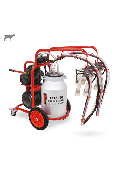 Melasty İkili İnek Süt Sağma Makinesi (Alüminyum Güğüm-Silikon) (Kuru)