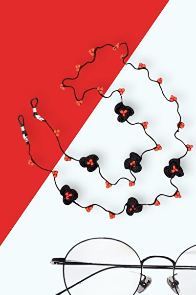 nftart.design الخرز والزهور المطرزة - حزام حبل النظارات المصنوع يدويًا