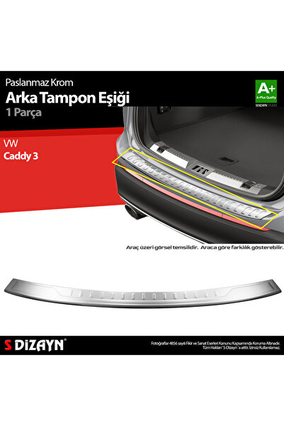 S Dizayn S-Dizayn VW Caddy Krom Arka Tampon Eşiği 2015-2020 7648021