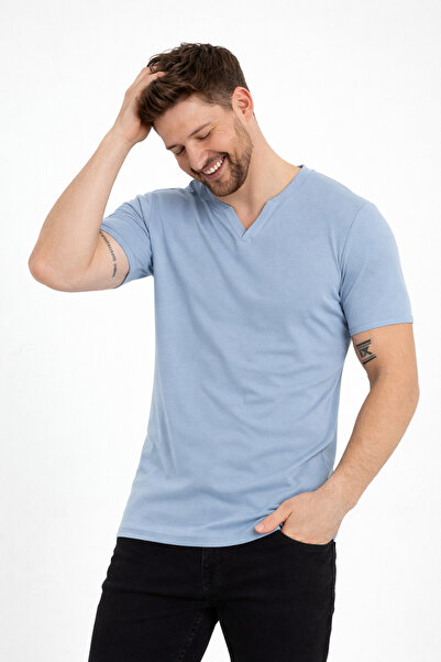 UOMO PARK Model 2124 Tricou cu mânecă scurtă cu guler cu nasturi