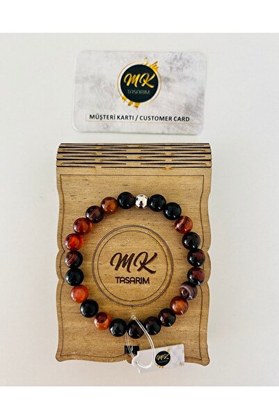 EVIL EYE - ENERGY BRACELET REAL BLACK BROWN AGATE STONE MKT.1.071 STONES ENERGIZE