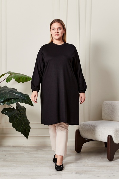 Ferace Tunica Hijab lungă din bumbac pieptănat cu două fire de mărime mare pe...