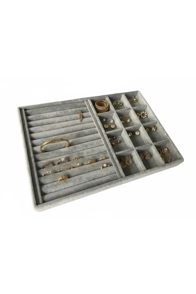 Aydın Decor صندوق مجوهرات مقصورة هوت دوج باللون الرمادي الجديد من جلد الغزال