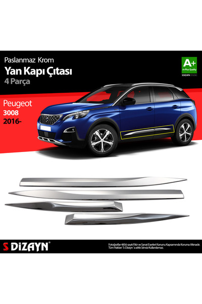 S Dizayn S-Dizayn Peugeot 3008 Krom Yan Kapı Çıtası 4 Prç. 2016-2023 6932140