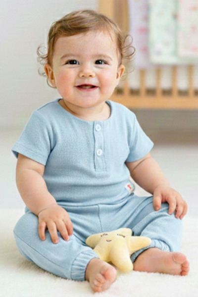 bshood X Silk Atlas Girls Baby Boys and Children's Short Sleeve Muslin Suit
