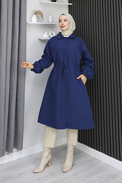 MİSSKAYLE İndigo 4430 - Trench cu plachetă ascunsă