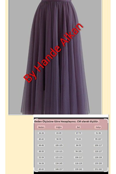 By Hande Alkan تنورة فضفاضة من الشيفون المطاطي مقاس كبير للنساء