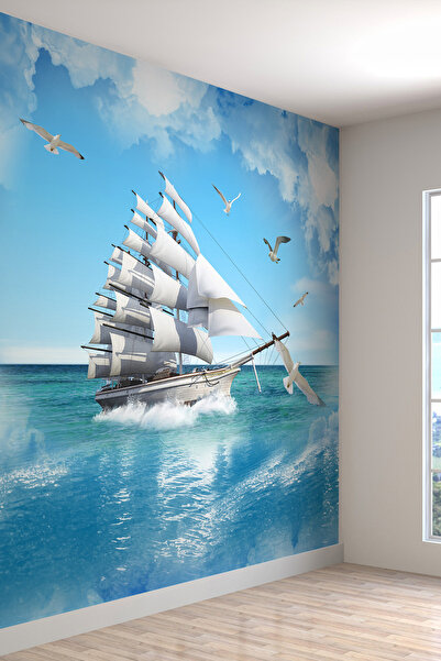 dreamwall Denizde Tekne Desenli Isı Ve Ses Yalıtımlı Sağlıklı Tekstil Duvar K...