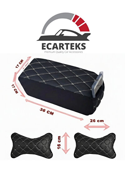 Ecarteks Sünger Kolçak ve Boyun Yastığı Seti – Beyaz Dikişli Siyah Universal ...