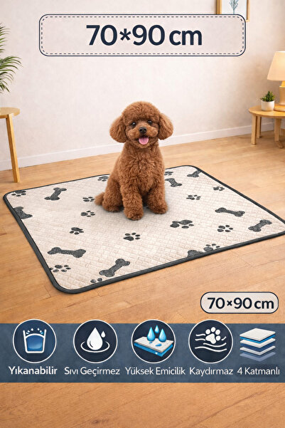 My Gusto Health Premium Yıkanabilir Köpek Eğitim Çiş Pedi 70x90 cm – 4 Katman...