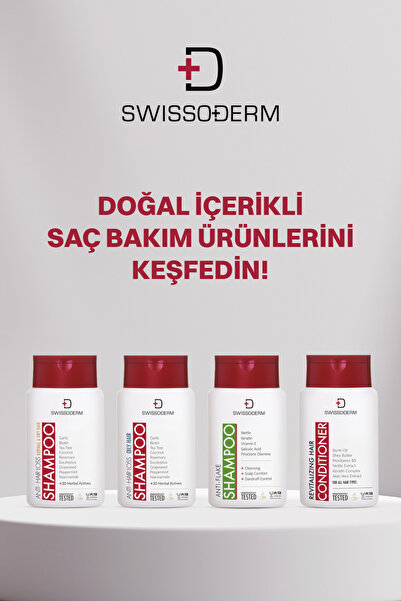 Swissoderm Dökülme Karşıtı Doğal Şampuan 300ml | Biotinli, Bitkisel Özlü, Yağlı Saçlar, Uzamayı Destekler