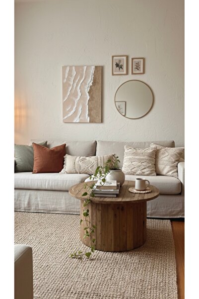 TOZART Minimalist Premium Dokulu Tablo -3D Dokulu Alçı Tablo – İskandinav Duv...