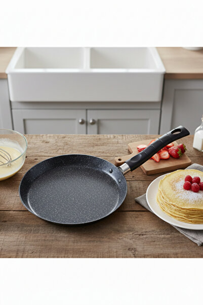 Evren Kitchenware مقلاة كريب ذهبية ماسية 20 سم، مقلاة كريب وأومليت غير لاصقة ...