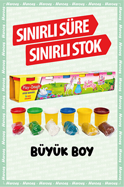 HEROES DOUGH 6'lı Büyük Boy Oyun Hamuru Seti - Eğitici ve Yumuşak Okul Öncesi...