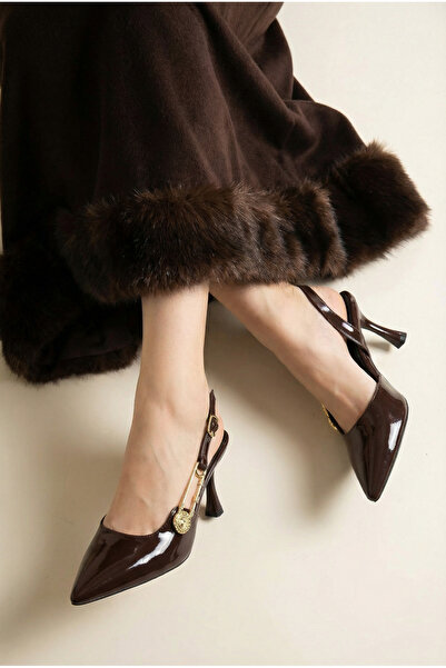 Brielfy Pantofi de vară pentru femei, cu vârf ascuțit, conici, cu toc de 7 cm...