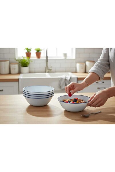 IKEA Oftast Lacivert Fileli 6 Kişilik 15 cm Kase