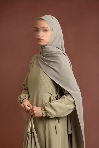 Lemaye Namaz Elbisesi Pamuk Keten Ferace - Soft Yeşil