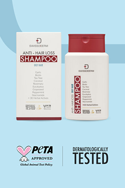 Swissoderm Dökülme Karşıtı Doğal Şampuan 300ml | Biotinli, Bitkisel Özlü, Yağlı Saçlar, Uzamayı Destekler
