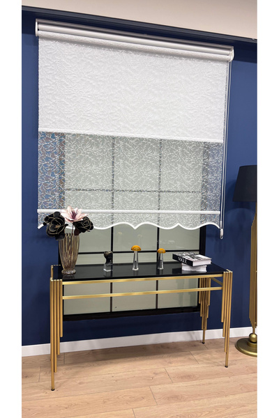 VOLPER MEKANİK Volper Eym2013 Çift Mekanizmalı Tül Ve Stor Perde Dal Desenli ...