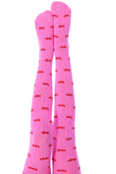 Penti Şeker Pembe Kız Çocuk Fiyonk Detaylı Pamuklu 100 Denye Külotlu Çorap