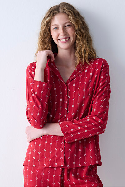 Penti Multi-Colored Red Floral Pants Pajama Set