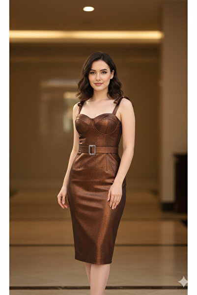 Arin Kadın  Askılı Kemerli Araboy Elbise 38854