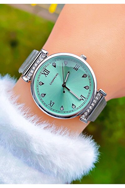 Weluxa Vintage Women's Wrist Watch with Silver Color Stone Steel Band