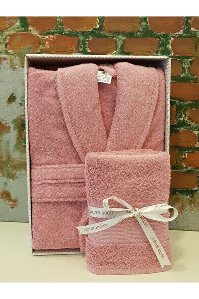 Özdilek Trendy Şalyaka Bornoz + Baş Havlusu- Koyu Pembe
