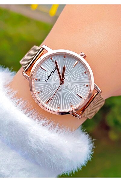 Weluxa Rose Gold Color Stone Steel Cord Vintage Women Wrist Watch