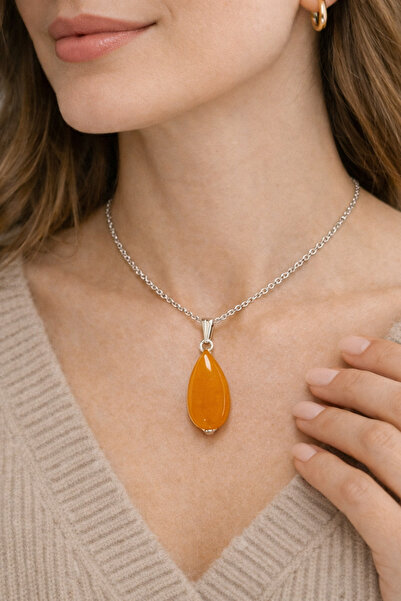 MİHRES Orange Carnelian Agate Stone