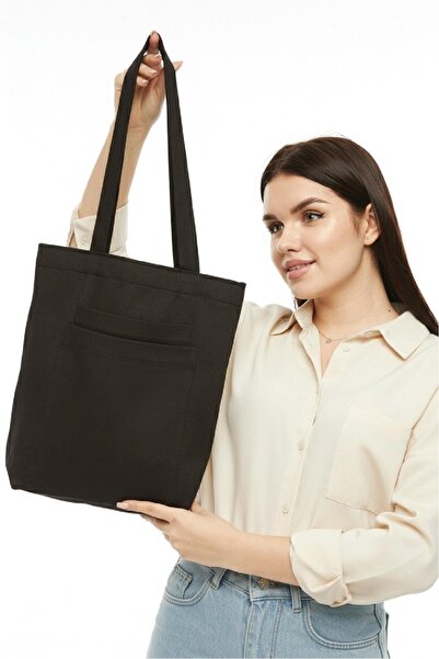 Bagg Μαύρη τσάντα Gabardine με 2 τσέπες