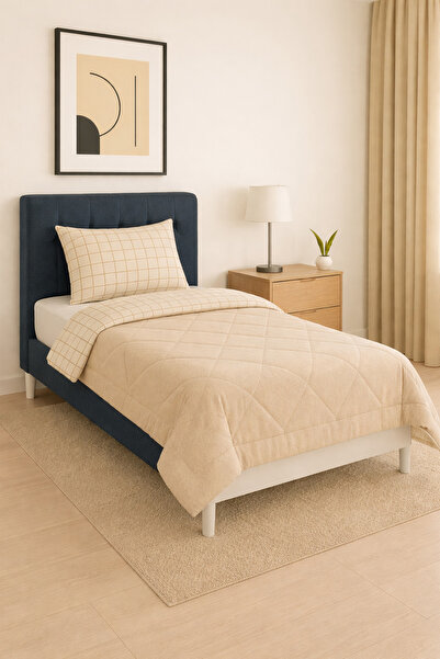 sternen glanz طقم لحاف فردي من القطن المنقوش ذو وجهين من فيلوريا - طقم غطاء و...