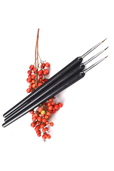 Choice فرشاة رسم فنية صغيرة سوداء مكونة من 3 قطع، فرشاة شعر ابن عرس، فرشاة أل...