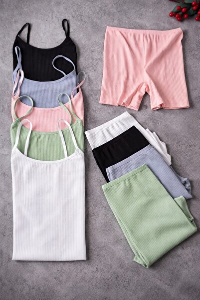 Demirsa Boutique طقم ملابس داخلية نسائية وسروال داخلي قصير مكون من 5 قطع مع ح...