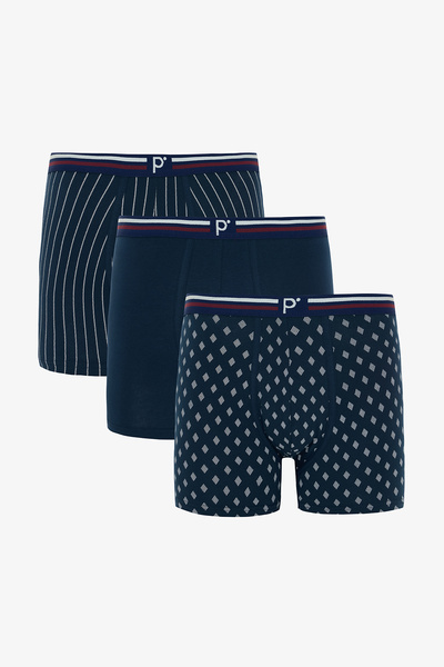 Penti Men's Navy Organic 3-Piece Boxers