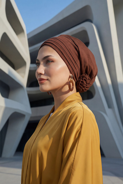 Aisha's Design Șapcă cu design elegant, maro, B-74A