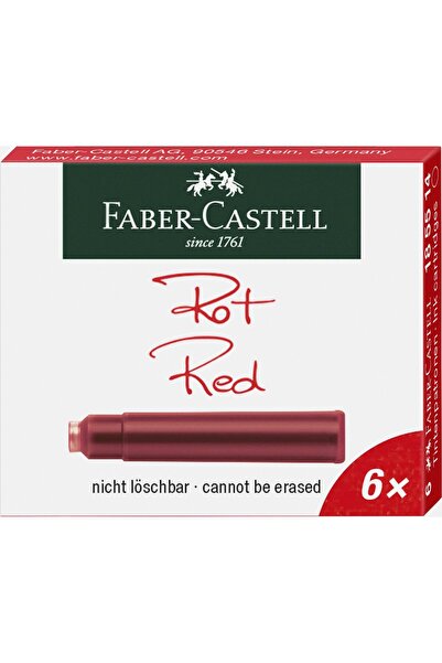 Faber Castell Cartușe mici de cerneală roșie 6 buc/cutie Faber-Castell