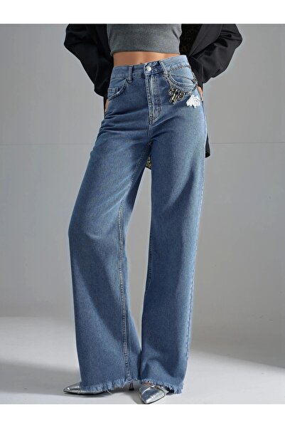 Hiccup SQUALO talie înaltă Pantaloni de blugi cu picioare largi