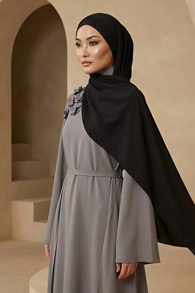 Aisha's Design شال عملي مطوي ومُخيط، أسود، CPS-90