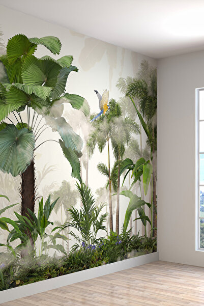 dreamwall Tropik Sisli Orman Desenli Slinebilir Tekstil Duvar Kağıdı