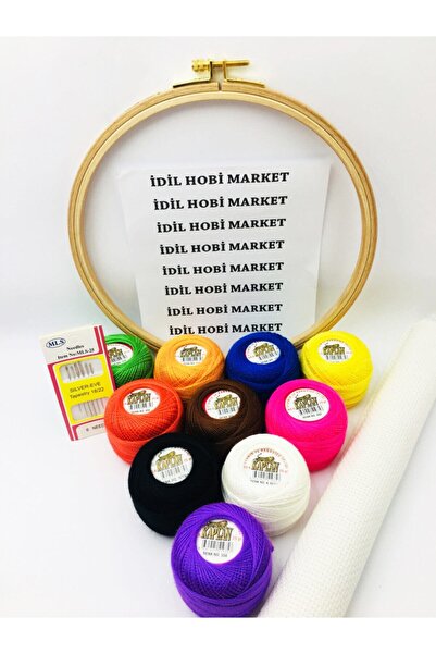 İDİL Kanaviçe Etamin Seti (ahşap Kasnak,etamin Ipi, Etamin Kumaşı,etamin Iğnesi)