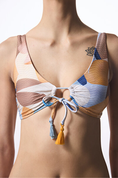 Penti Top de bikini cu mărgele cu model etnic Misty Hot