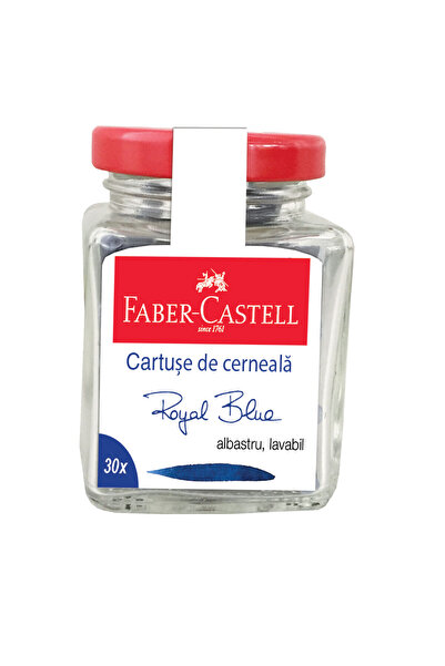 Faber Castell Cartușe mici de cerneală albastră Faber-Castell, 30 buc/borcan