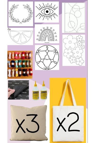 Belomia Home Collection Punch Devam Seti- Kırlent Ve Çanta Yapım Kiti, Iğnesi...