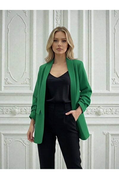 MAXORA SHOP Sacou dama cu maneci incretite stil modern si elegant