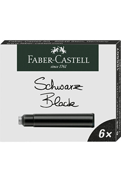 Faber Castell Cartușe mici de cerneală neagră 6 ​​buc/cutie Faber-Castell