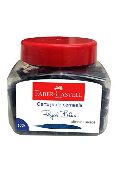 Faber Castell Cartușe mici de cerneală albastră 100 buc/borcan Faber-Castell