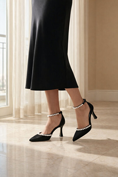 Ömer Ediz Shoes PEARL Pantofi de damă din satin cu toc de 9 cm cu curea